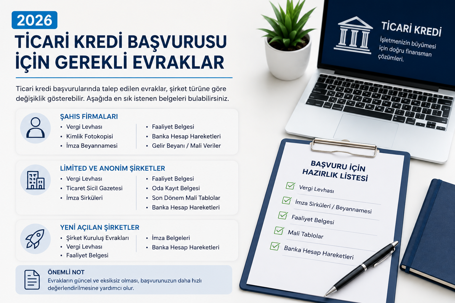 Ticari Kredi Başvurusu İçin Gerekli Evraklar (2026)